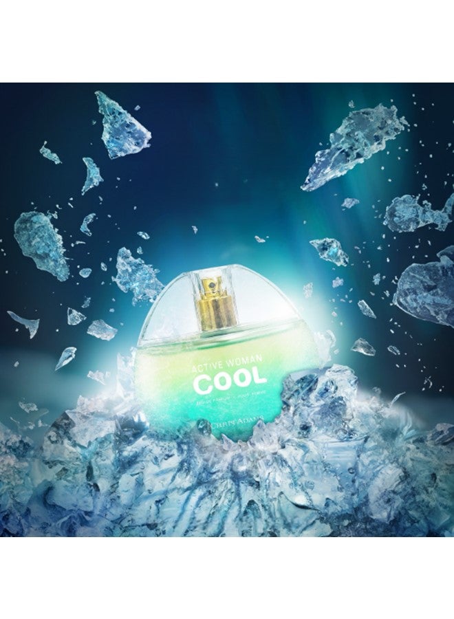 كريس أدمز عبوتان من عطر كريس آدامز أكتيف وومان كول أو دو بارفان 80 مل، عطر منعش برائحة مائية يدوم طويلاً للنساء الواثقات من أنفسهن - Image 4